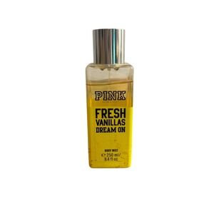 Victoria's Secret PINK Fresh Vanillas Dream On Body Mist 8.4oz Spray Yellow
